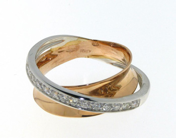 RLD0042 18k Rose & White Gold Diamond Ring