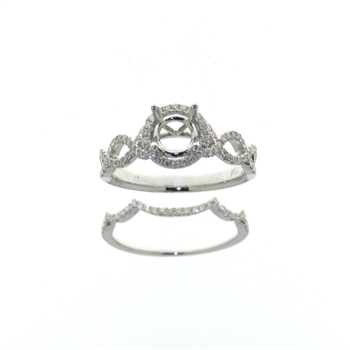 RLD01224 18k White Gold Diamond Wedding Set