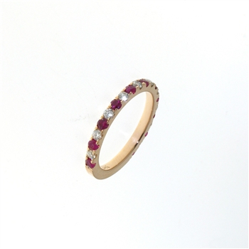 RLD01439 18k Rose Gold Diamond Ruby Ring