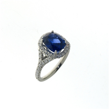 RLD01493 18k White Gold Diamond Sapphire Ring