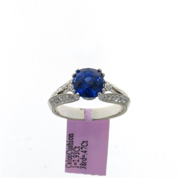 RLD4378 18k White Gold Diamond Sapphire Ring