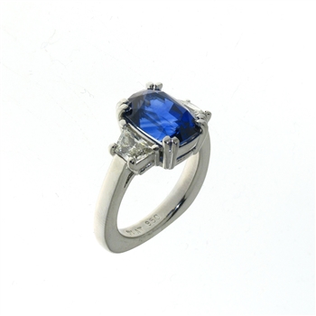RLD01479 18k White Gold Diamond Sapphire Ring