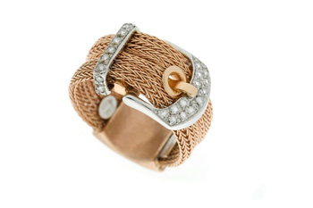 RLD5163 18k Rose & White Gold Diamond Ring
