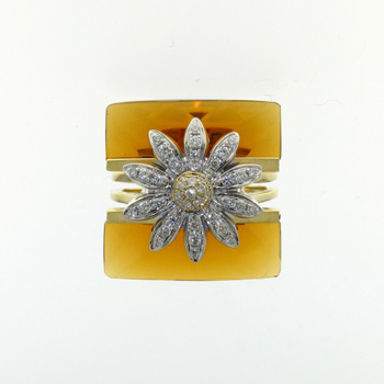 RLD5258 18k White & Yellow Gold Diamond Citrine Ring