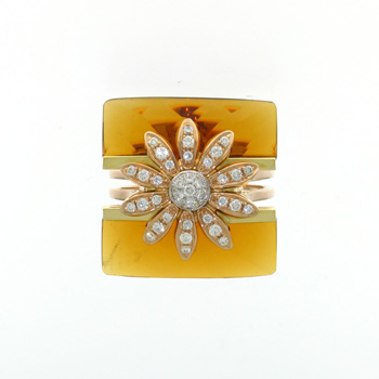 RLD5260 18k White & Rose Gold Diamond Citrine Ring