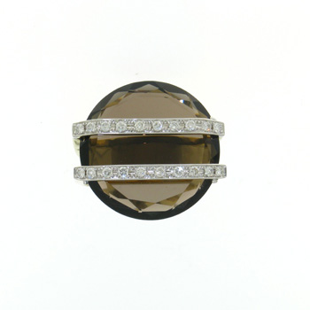 RLD5263 18k Rose & White Gold Diamond Topaz Ring