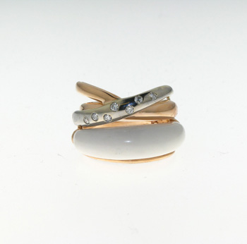 RLD5269 18k Rose & White Gold Diamond Ring