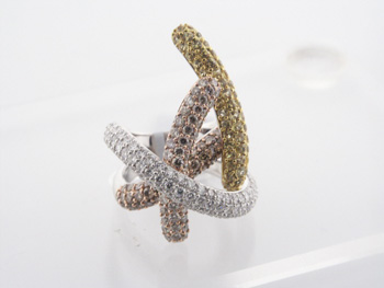 RLD6008 18k White Gold Diamond Sapphire Ring