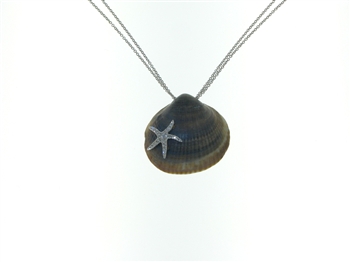 SG1011 Hoshi 18k White Gold Diamond Seashell Necklace