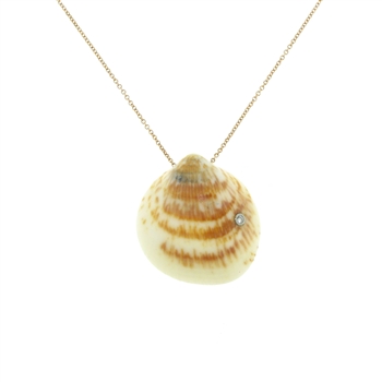 SG1015 Cote D'Azur 18k Rose Gold Diamond Seashell Necklace
