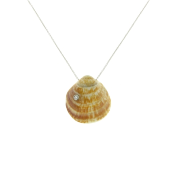 SG1017 Cote D'Azur 18k White Gold Diamond Seashell Necklace