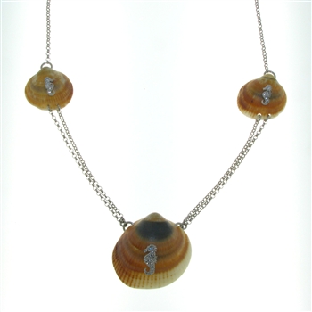 SG1030 Le Roi Trois Sterling Silver Seashell Necklace