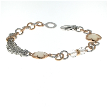 SSB1151 White Yellow and Rose Bracelet