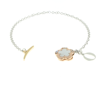 SSB1154 Mother of Pearl 5 Leaf Clover Bracelet