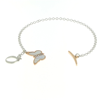SSB1156 Mother of Pearl Butterfly Bracelet