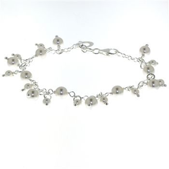 SSB1197 Sterling Silver Pearl Bracelet