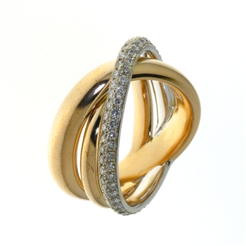 RLD01199 18k Rose & White Gold Diamond Ring